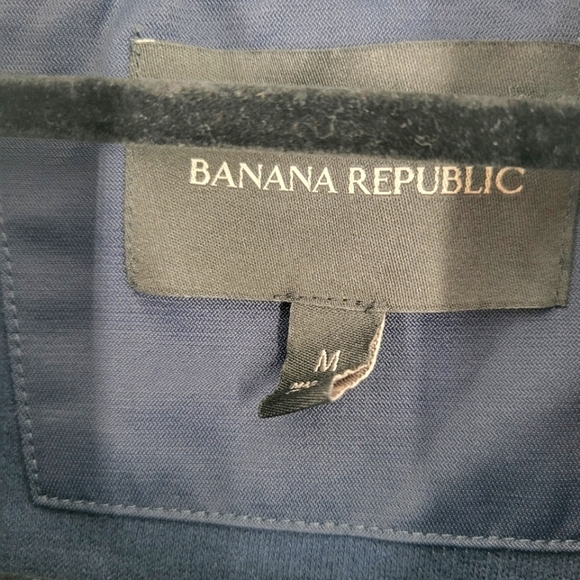 Banana Republic Mens Size M Navy Full Zip Blazer Jacket W Zip Front Pockets - Picture 2 of 4